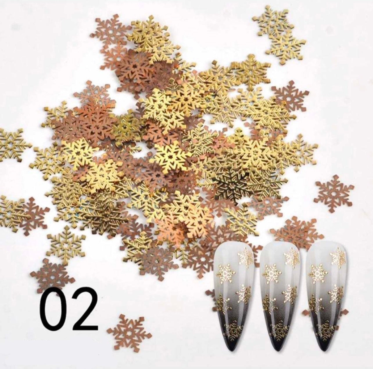 Gold Metal Snowflake Sequins