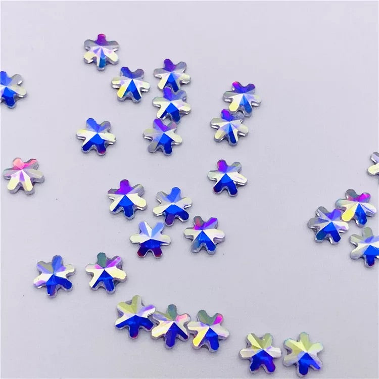 Small Snowflake AB Crystals (20 pcs)